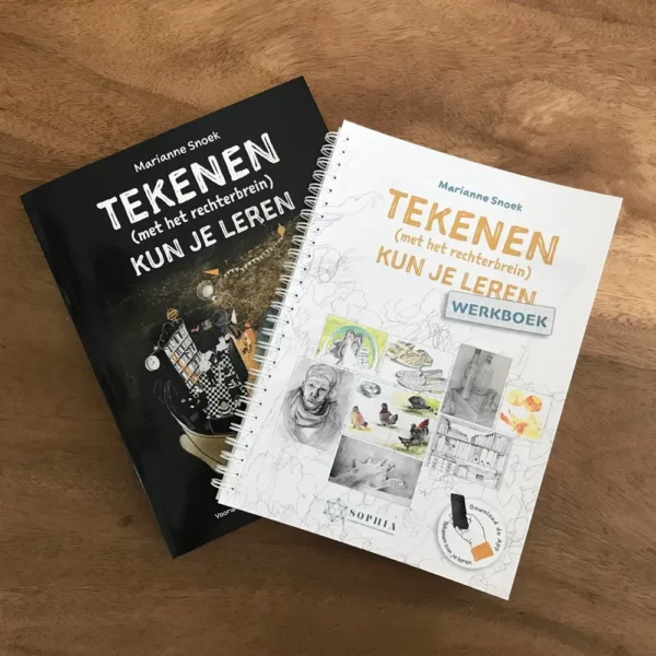 Foto van het boek Tekenen (met het Rechterbrein) kun je leren en het werkboek